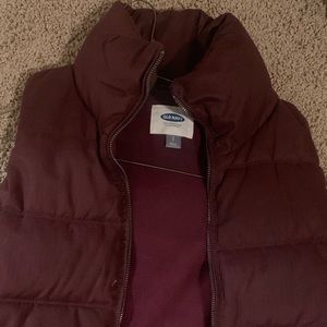 S Brand New Old Navy Maroon Puffy Vest
